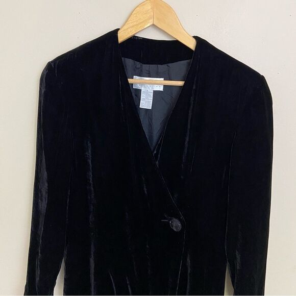 Liz Claiborne Silk Blend Velvet Long Sleeve Mini Wrap Dress size 8 Party Events - Picture 9 of 12